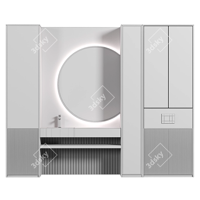 Modern Modular Bathroom Cabinet 3D model image 4