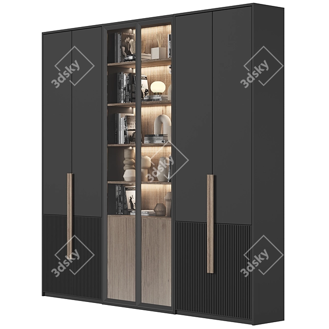 Luxury Wood Wardrobe Design 3D model image 2