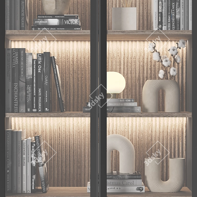 Luxury Wood Wardrobe Design 3D model image 3