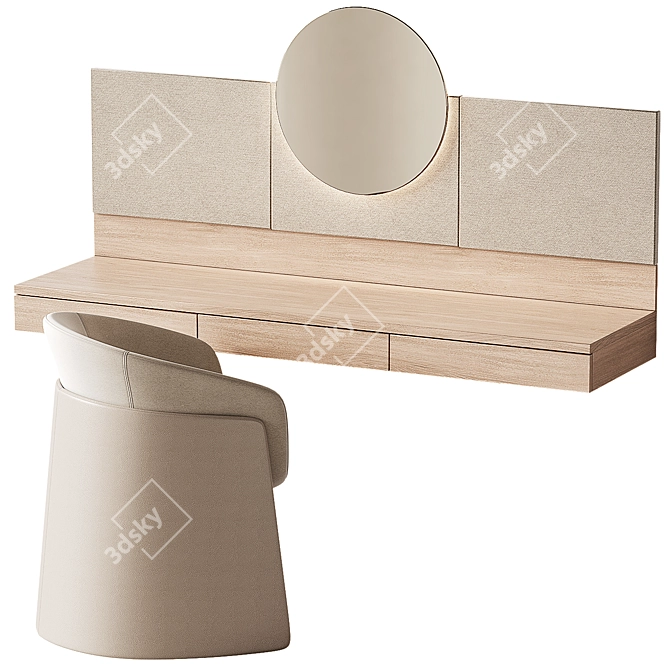 Elegant Dressing Table Set 3D model image 1