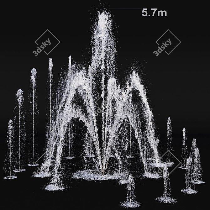 Day-Night Dancing Fountains Ensemble 3D model image 2