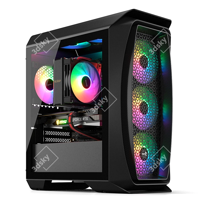 Mini Gaming PC with Corona Lighting 3D model image 1