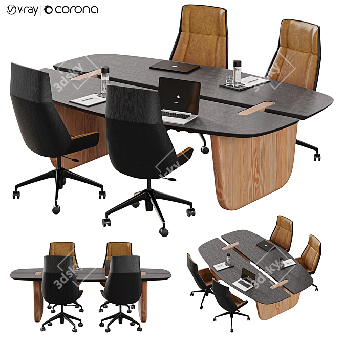 Modern Conference Table | Minimalistic Design 3D model image 1