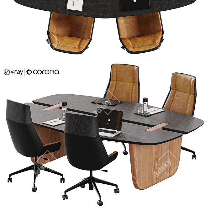 Modern Conference Table | Minimalistic Design 3D model image 8