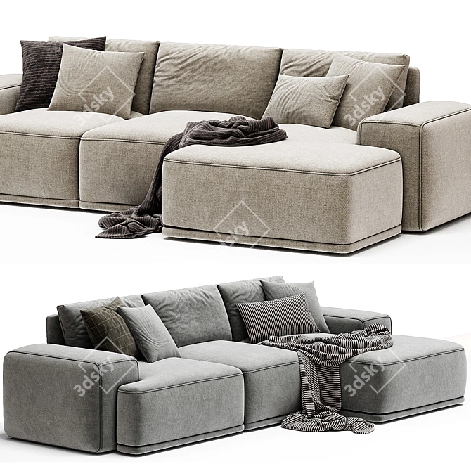 Modern Italian Design Fabric Sofa 3D model image 3