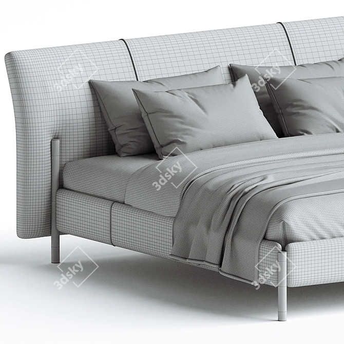 Sleek MolteniC NICK Bed 3D model image 6