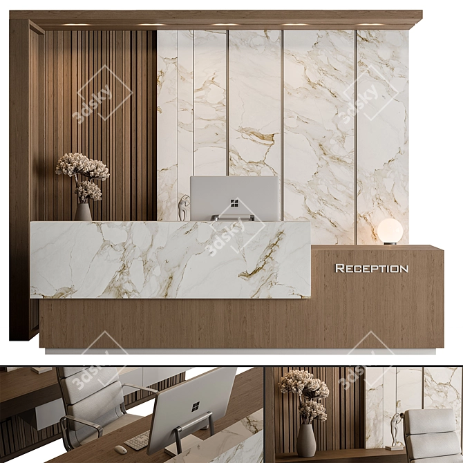 Modern Reception Desk Set 578 3D model image 1