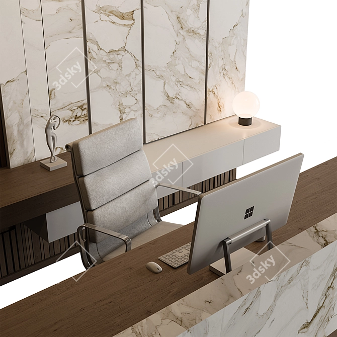 Modern Reception Desk Set 578 3D model image 3