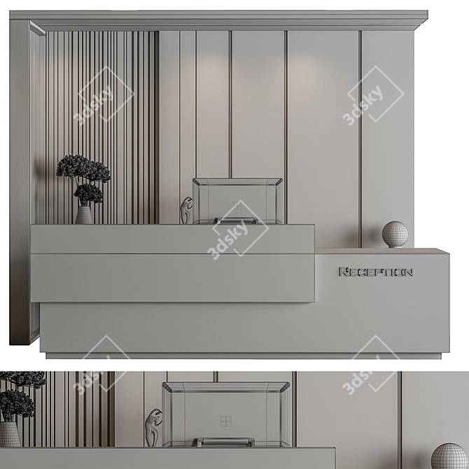 Modern Reception Desk Set 578 3D model image 4