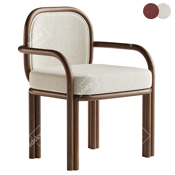 Sleek James Dining Chair 3D model image 1