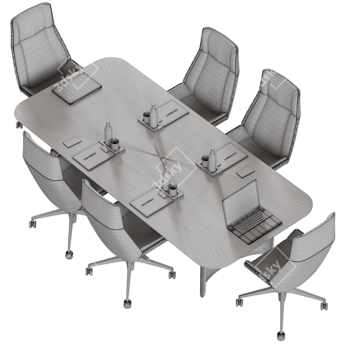 Modern Meeting Table with Style 3D model image 3