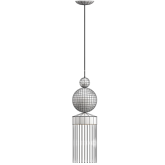 Modern XL Suspension Light Fixture 3D model image 3