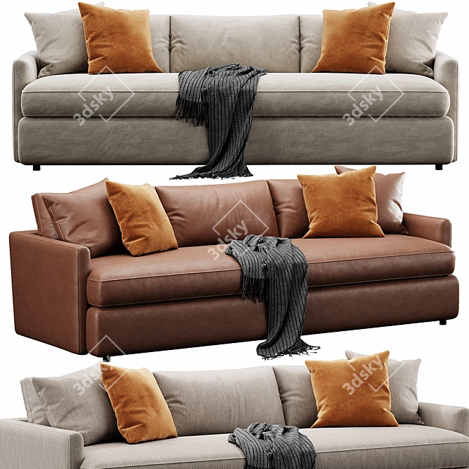 Versatile Lounge Sofa: 267cm Modifiable 3D model image 1