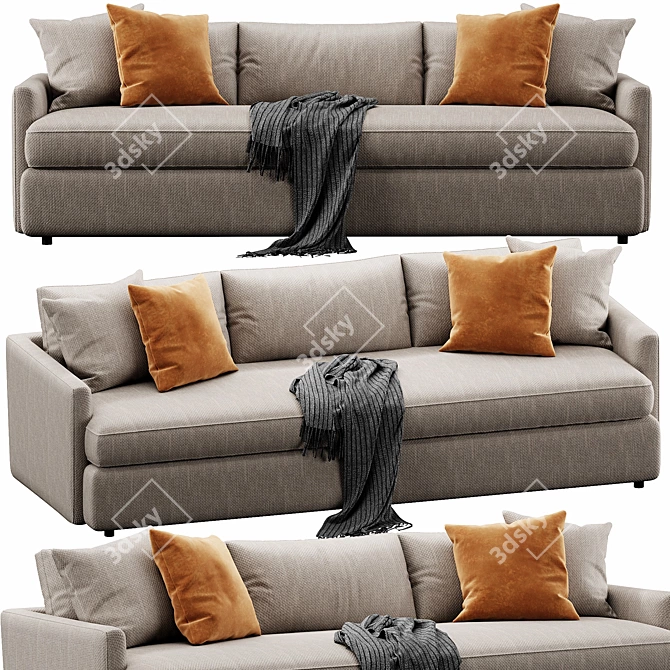 Versatile Lounge Sofa: 267cm Modifiable 3D model image 3