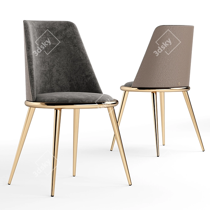 Elegant Aurora Imbottita Dining Chair 3D model image 2