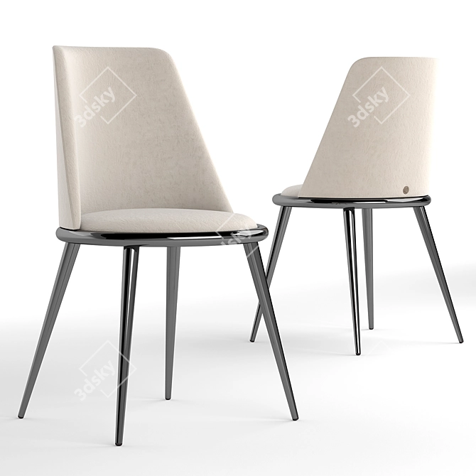 Elegant Aurora Imbottita Dining Chair 3D model image 3