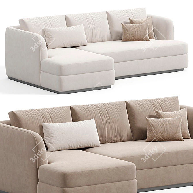 Contemporary Modular Morti Sofa 3D model image 1