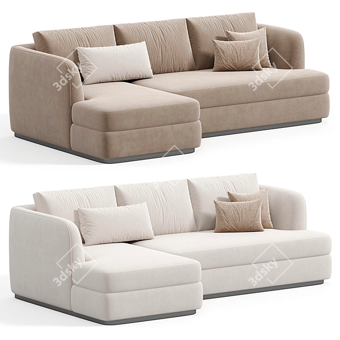 Contemporary Modular Morti Sofa 3D model image 2