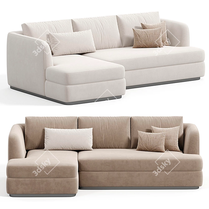 Contemporary Modular Morti Sofa 3D model image 3