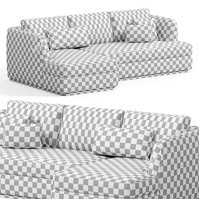 Contemporary Modular Morti Sofa 3D model image 4