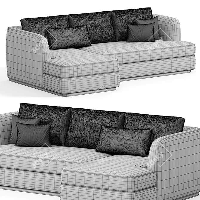 Contemporary Modular Morti Sofa 3D model image 5