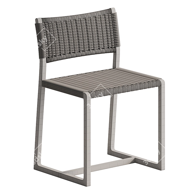 Rustic Outdoor Dining Chair Griffin 3D model image 3