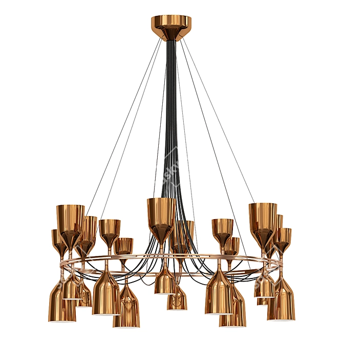 Elegant Copacabana Queen Pendant Light 3D model image 1