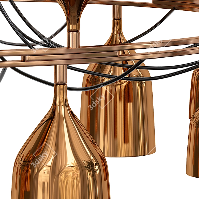 Elegant Copacabana Queen Pendant Light 3D model image 2