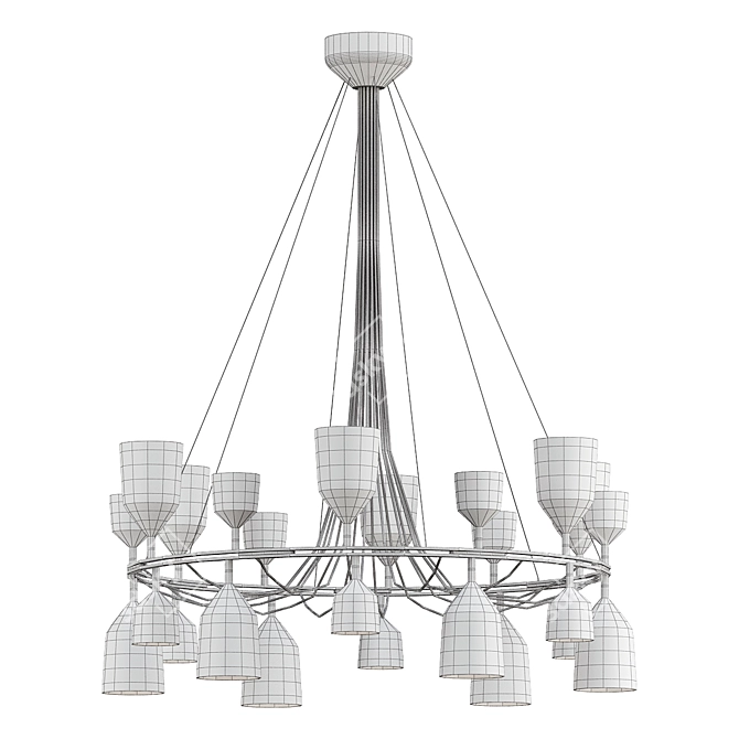 Elegant Copacabana Queen Pendant Light 3D model image 3