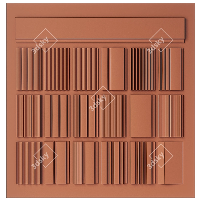 Embossed Panel Set, Decor Styrofoam 3D model image 3