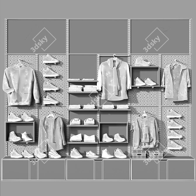 Sportswear Rack Stand Display 3D model image 4