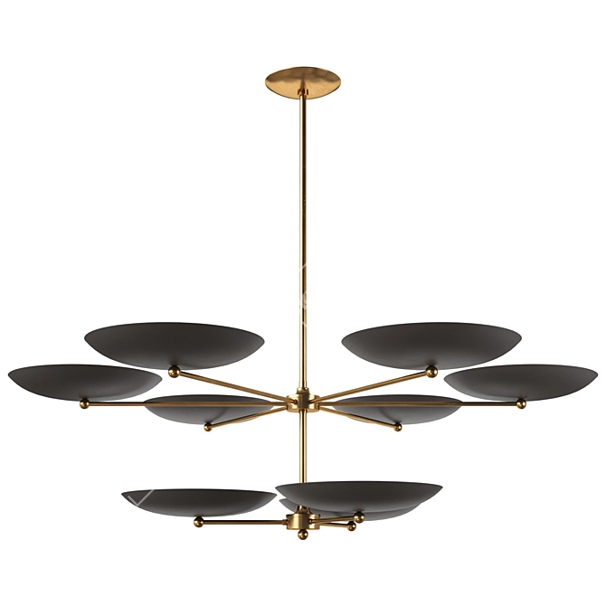 Elegant Two-Tier Chandelier Fixture 3D model image 2