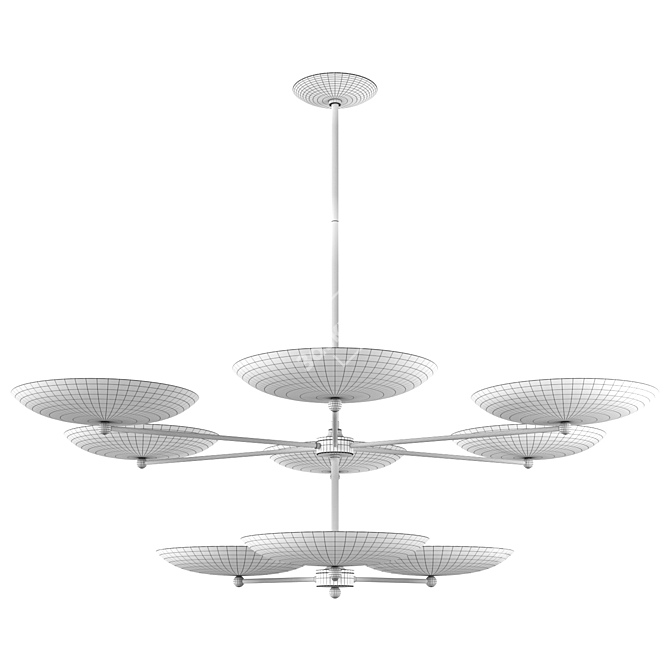 Elegant Two-Tier Chandelier Fixture 3D model image 4