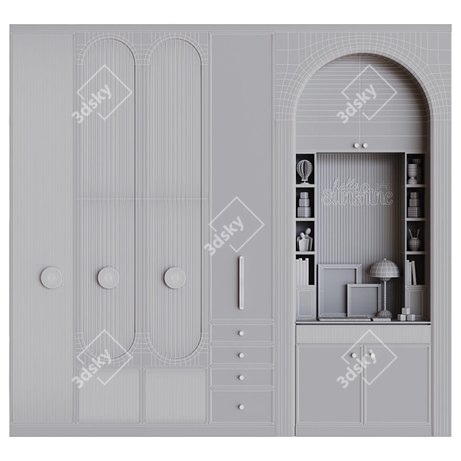 Modern 3D Wardrobe Model 3D model image 6