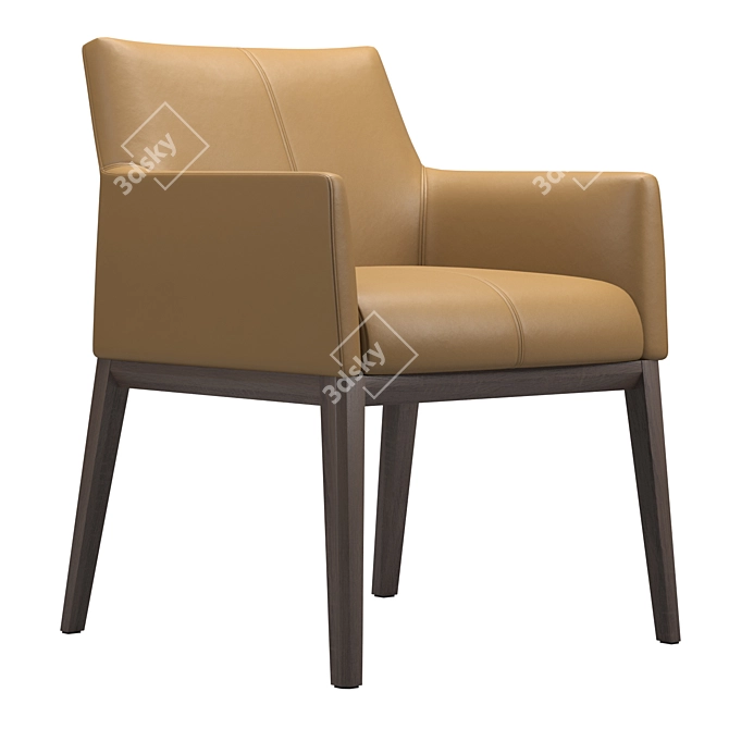 Modern Velvet Lounge Chair 3D model image 1