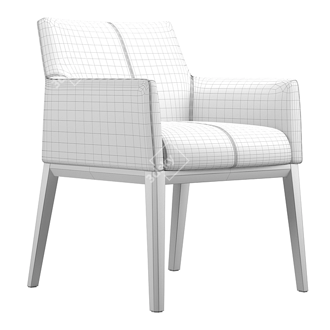 Modern Velvet Lounge Chair 3D model image 4