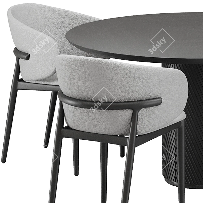 Modern Dining Set with Chairs 3D model image 3