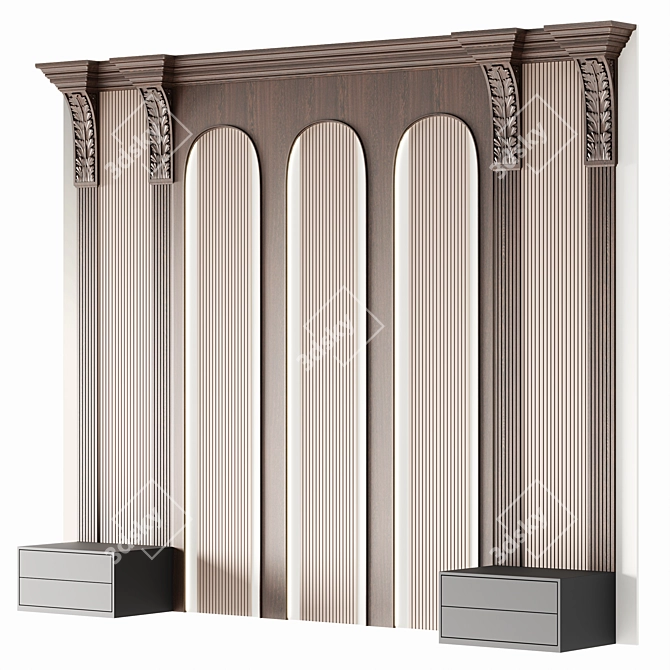 Elegant Wall Panel Art 3D model image 1