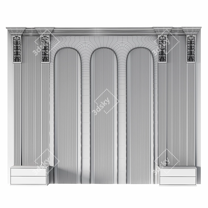 Elegant Wall Panel Art 3D model image 4