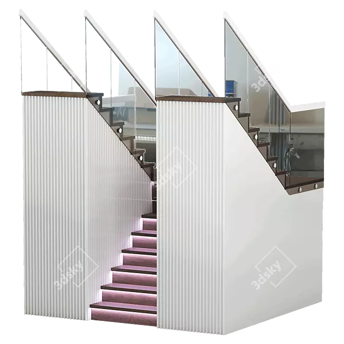 Modern Staircase 3D Model 3D model image 2