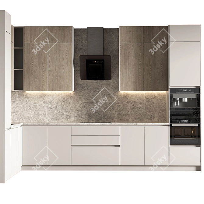 Modern Kitchen 67 Furnishing Kit 3D model image 6