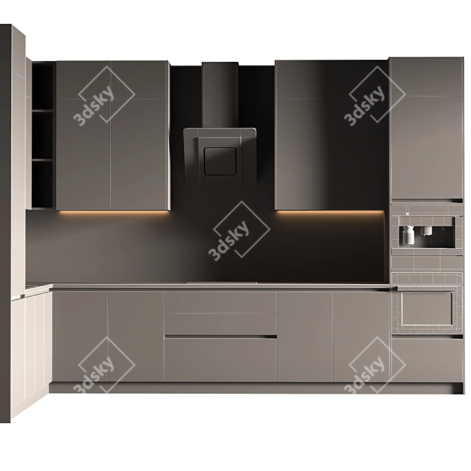 Modern Kitchen 67 Furnishing Kit 3D model image 7