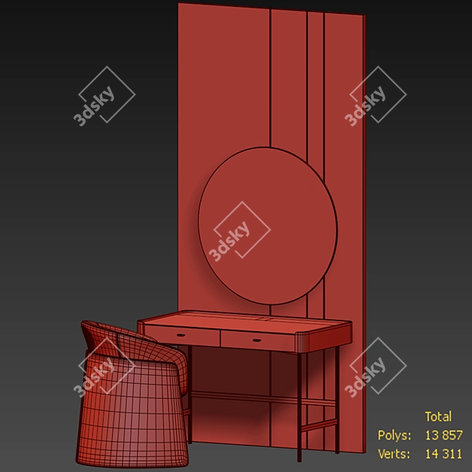 Elegant Porada Dressing Table 3D model image 6