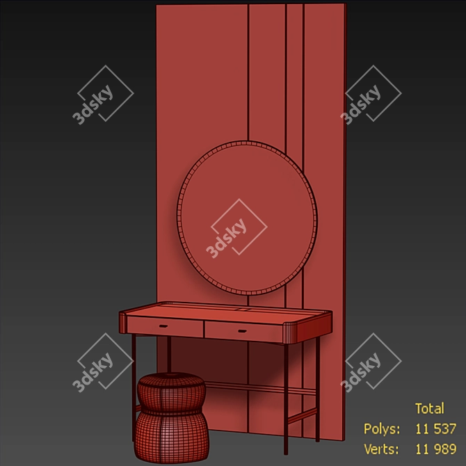 Elegant Porada Dressing Table 3D model image 12