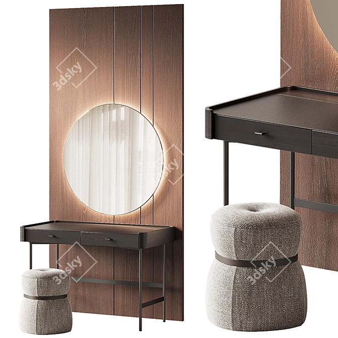 Elegant Porada Dressing Table 3D model image 13