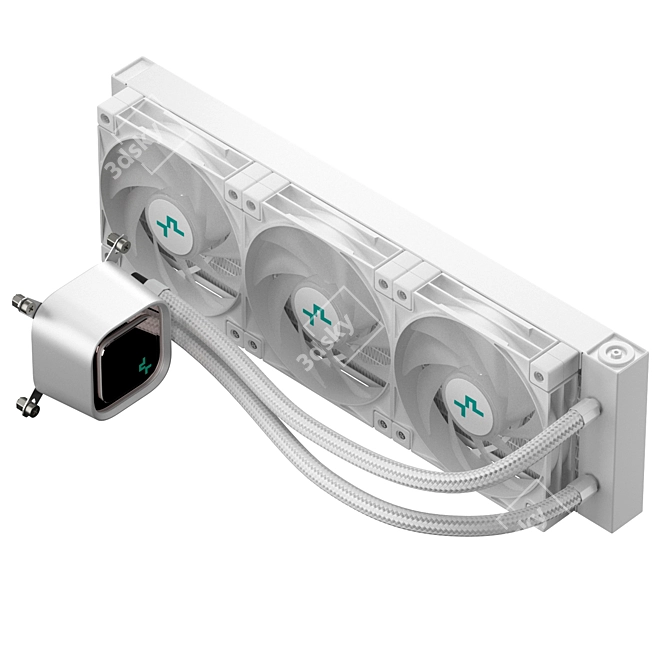 Liquid Cooling System with RGB Lighting 3D model image 4