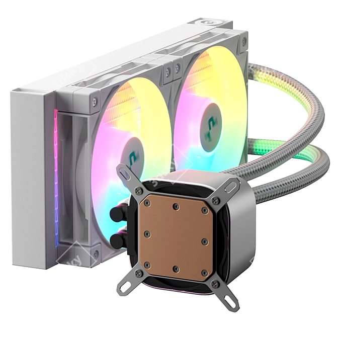 Liquid Cooling System with RGB Lighting 3D model image 5