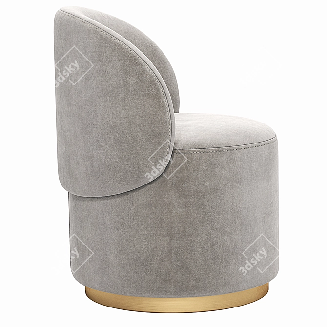 Greer Velvet Dining Chair Yellow 3D model image 3