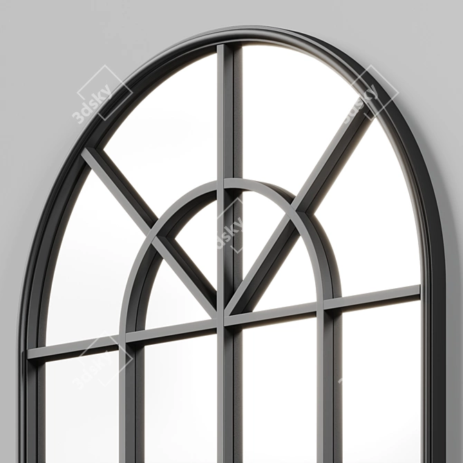 Modern Arch Metal Framed Mirror 3D model image 2