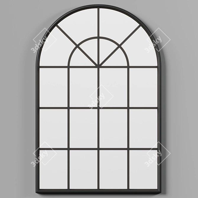 Modern Arch Metal Framed Mirror 3D model image 3